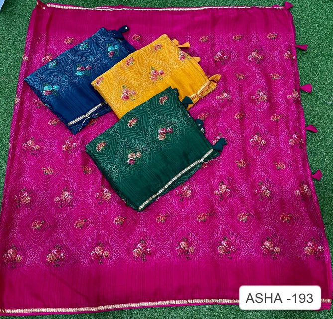 Asha 193 By Kalpatru Printed Chiffon Sarees Wholesale Shop In Surat